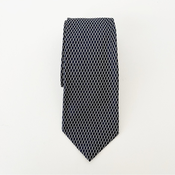 Lands' End Black Silk Tie USA Made Hand-Sewn Striped Preppy Ivy League Classic - Picture 2 of 7